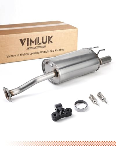 VIMLUK 409 Stainless Steel Rear Exhaust Muffler Compatible for 2006-2011 Honda Civic 1.8L and 2006-2011 Honda Civic Hybrid Sedan 1.3L-Including Gasket and Bolt kit Part Number:18307-SNA-A01(VK-HC01)