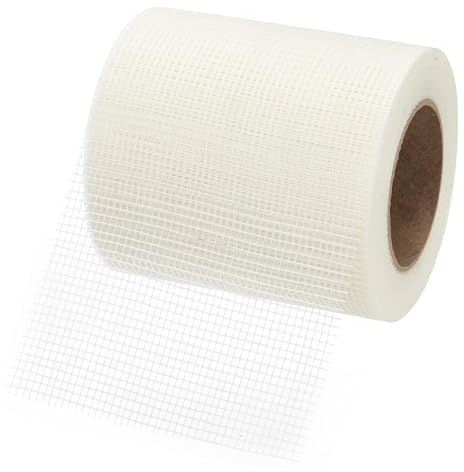 PATIKIL Glasfaser-Gewebeband, 15 cm x 50 m Fiberglas-Reparatur-Patch Selbstklebendes Trockenbau-Fugentape 8 Maschen Wandloch Riss und Naht Patch, Weiß