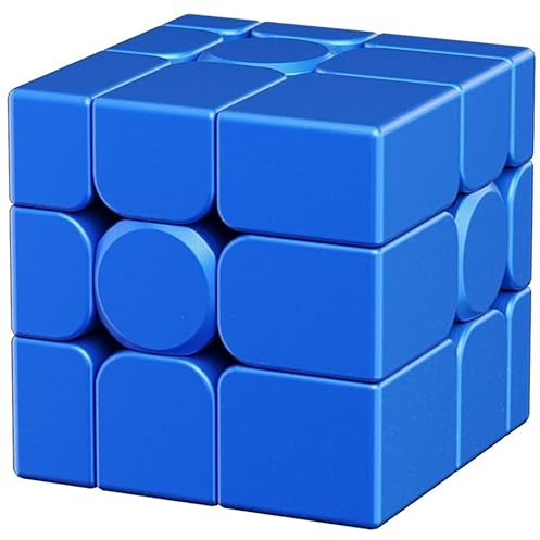moyu Mirror Cube V2, 3x3 blau aufkleberlos Zauberwürfel 3 x 3 x 3, MFJS Spiegelwürfel V2, unregelmäßige Geschwindigkeit(Blaue Standardversion)
