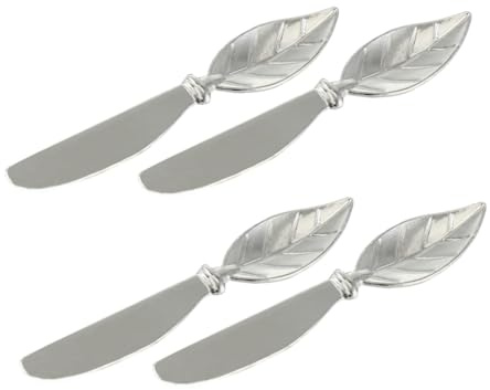 PartyKindom 4 Pièces Couteau à Beurre Inoxydable Design de Épandeur Multifonctionnel pour Crèmes Confitures Apéritifs comme de Mariage Décoration