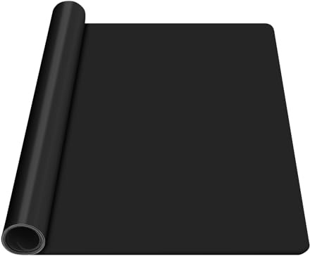 Luxeu Tappetino in Silicone, 65x45cm Tappetino per Resina, Antiscivolo e Antiaderente, per Pittura, Artigianato in Resina Epossidica, Accessori Cucina, Macchina Caffe (Nero)