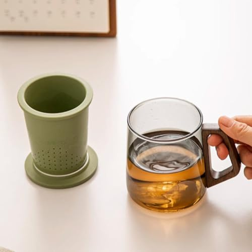 LEEDJUINE Juego de té individual de taza de té, 400 ml, infusor de té hecho a mano resistente al calor