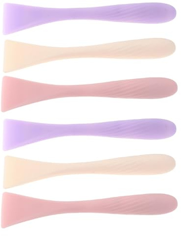 TOPPERFUN 6 Brochas para Mascarillas Faciales de Silicona Aplicadores Suaves en Colores Morado y Rosa Set de 6 Unidades para Aplicación Uniforme y Limpieza Facial Herramienta