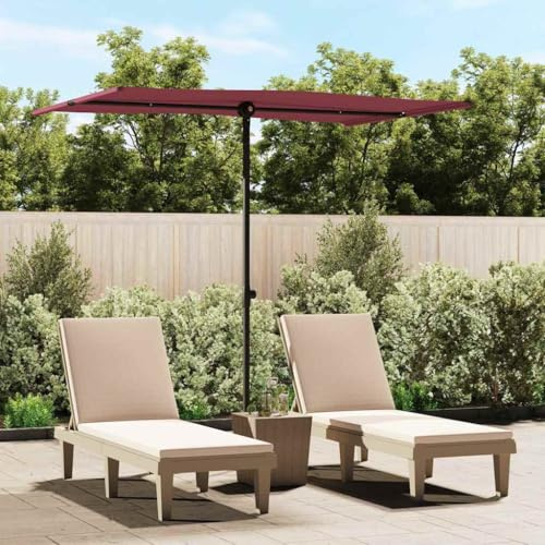 Solivagant Parasol de Jardin et mât en Aluminium 2x1,5 m Rouge Bordeaux,(3.2 KG)