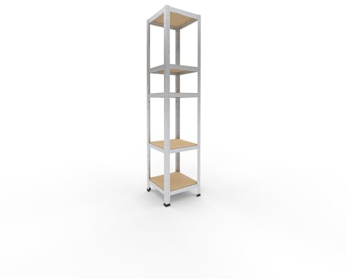 shelfplaza® 180x40x40cm HOME Scaffale metallo per carichi pesanti zincato con 5 ripiani con 175kg capacità di carico/Scaffali in metallo per garage come scaffali per ripostiglio o officina