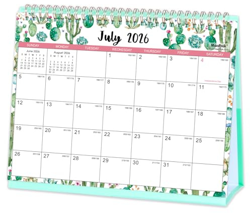 2026-2027 Desk Calendar - Desk Calendar 2026-2027 Standing Flip, July 2026 - December 2027, 10 x 8.3, Desktop Calendar with Memo Pages, Holidays & Large Blocks
