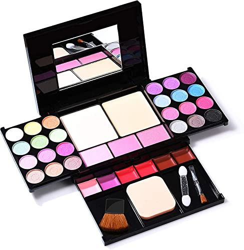 ASPCOK Eyeshadow Palette Makeup Palette 35 Bright Colors Matte and Shimmer Lip Gloss Blush Brushes