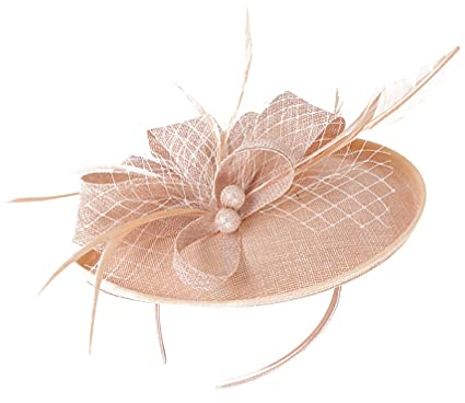 Fascinator Hütte Stirnband Mesh Haarband Pillbox Hütte Hairhoop Tee- Party Headwear Kopfschmuck für Haar Zubehör Rosa