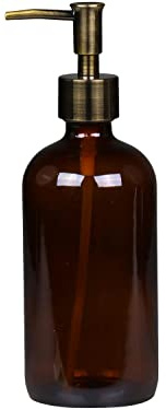 Seifenspender mit Zwei Pumpen Glas Mokka 480 ml Skandi Vintage Chic Antique (1 Stück)
