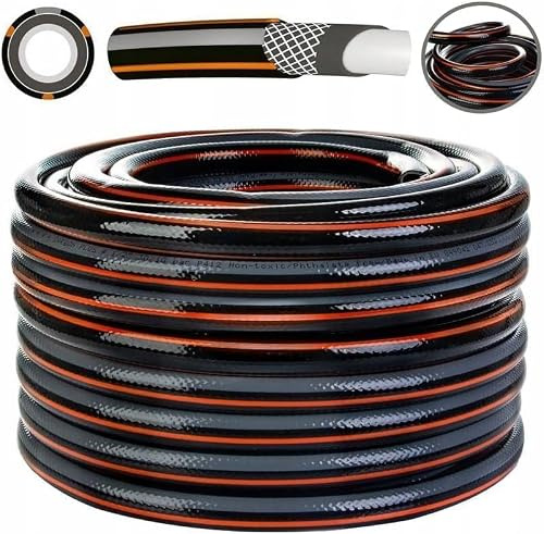 Gartenschlauch Wasserschlauch Carbon 4-lagig, Druckfest 30 Bar & Formstabil, UV-Beständiger Bewässerungsschlauch für Garten & Landwirtschaft (1, Länge 15m)