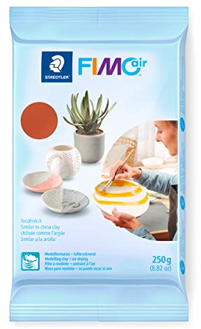 STAEDTLER lufttrocknende Modelliermasse FIMO air, terrakotta, sofort gebrauchsfähig, kein Brennvorgang notwendig, 250g, angenehme Haptik, klebt nicht, mind. 95% natürliche Rohstoffe, 8103-76