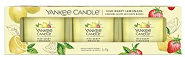 Yankee Candle Set med 3 doftande votivljus med saft med isbärslemonad