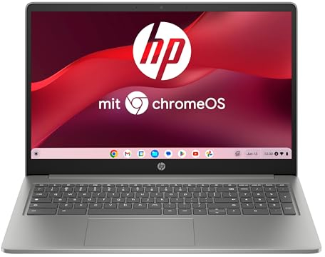HP Chromebook | Écran FHD 15,6 | Intel Core i3-N305 | 8 Go de RAM DDR5 | 256 Go UFS | Intel UHD Graphics | ChromeOS | QWERTZ | Mineral Silver | 100 Go Google One – ABO 1 an avec