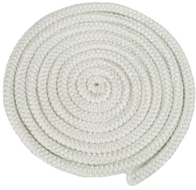 NQEUEPN Joint Tressé pour Insert et Poêle 10mm x 3m, Imprégnée de Graphite Joint d'Étanchéité en Fibre de Verre Corde de Joint de Cheminée Remplacement pour Poêles à Bois Cheminées (Blanc)