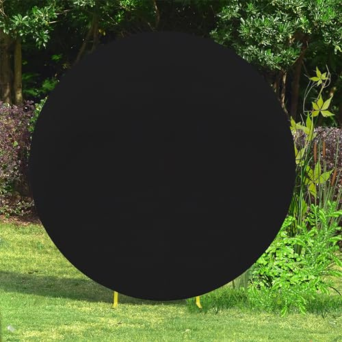 Trimming Shop Couverture ronde en élasthanne pour arche de 200 cm - Noir - Couleur unie - Pour photographie de mariage, anniversaire, événement, cérémonie