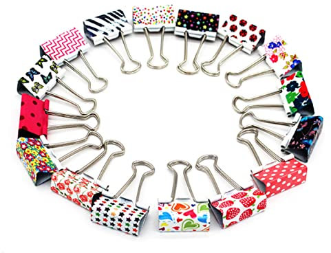 MAGICLULU Binderclips 24 Stück Verschiedene Farben Papier-binderclips Dokumenten-organizer Starke Klemmung Vielseitig Einsetzbar Für Schule Zuhause Büro Zufällige Farbe