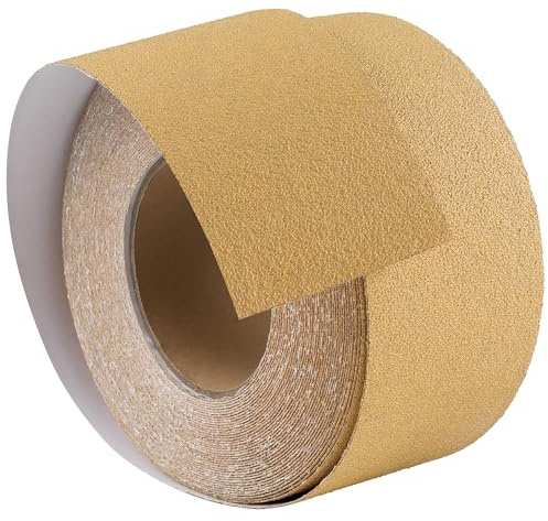 Shawya PSA Sandpaper Roll 80 Grit 2-3/4in x 20 Yards Self Adhesive Sticky Back Longboard Sand Paper Continuous Roll,Sand Sheets Roll for Woodworking, Auto Body, Air File Sander and Hand Sanding Blocks