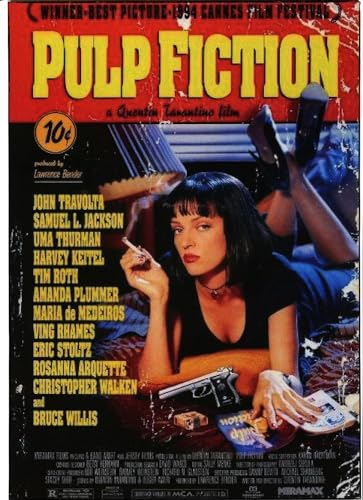 KUSTOM ART Affiche série Locandine Film Celebri Pulp Fiction Impression style vintage sur papier couché 42 x 30 cm.