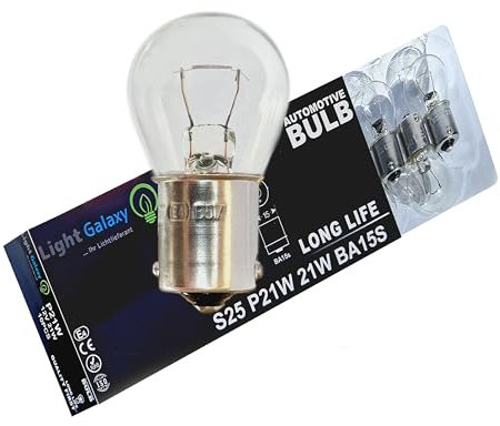 Light Galaxy ... Ihr Lichtlieferant 10x BA15s P21W 12V Autolampen – 21W Bremslicht Rücklicht Blinker Glühlampen für Auto Motorrad Anhänger