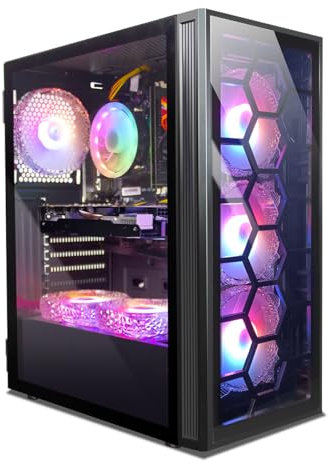 STGsivir Gaming PC Desktop Computer Tower, Intel Core I7 3.4-3.9GHz, Geforce GTX 1660 Ti 6G, 16GB RAM, 1TB SSD, 600M WiFi, BT 5.0, Black RGB Gaming Case, Windows 10