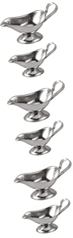 OQHAIR 6 Pezzi Tazza per condimento vassoi per Frutta Cibo Turco Salsa Bianca Manico per sugo Ciotole per Salse in Acciaio Inox distributore di Salse Barattolo per condimento Tazza per se