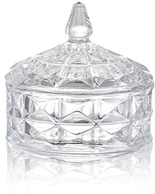 KUOHU Sucrier avec couvercle, sucrier sucrier ménage pot de bonbons transparent avec couvercle pot en verre cristal cube de café sucrier sucrier avec plusieurs couches pot de bonbons(A)