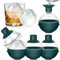 Large Ice Cube Moulds, 4 Pack Silicone Sphere Ice Ball Maker with 2-in-1 Funnel Lid, Reusable Round Ice Cube Moulds Easy to Pop Out, Prefect for Whiskey, Cocktails, Bourbon (Green)