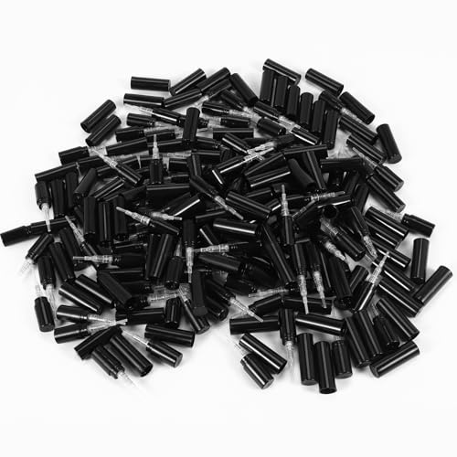 Niejgay 100Pcs / Lot 2Ml Bottiglia di Profumo in Plastica Nera con per Campioni Bottiglia di Profumo per Atomizzatore con Sprayer