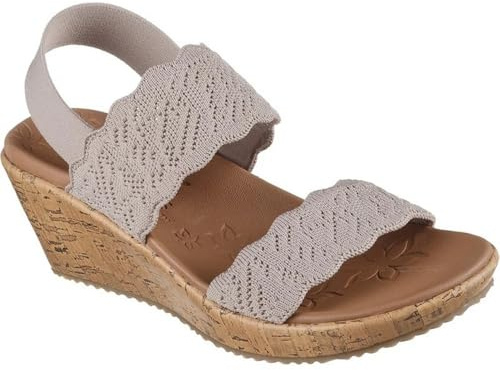 Skechers dam BEVERLEE TIMELESS TOUCH Sandaler, Taupe Crochet Knit, 39 EU