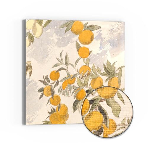 DEQORI Leinwandbild Hybrid | Motiv Orangenpracht | Design Canvas 30x30 cm | Leinwand Bild flach & modern mit Glas | Wandbild für Wohnzimmer, Schlafzimmer, Flur & Küche