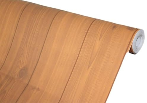 BUVU Klebefolie Möbel braun Holzoptik Möbelfolie Selbstklebende Folie Holz Tapete 45cm X 300cm braun Vintage Streifen Folie Wasserdicht Wandtapete für Möbel Wände Schränke Küche Tische