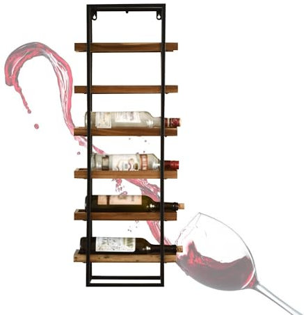 JOSIAHCQ Weinregal Wand Flaschenregal Schmal Bar Regal Wand Weinschrank Wine Rack Weinhalter Weinständer für Esszimmer Home Bar Küche Bartheke Wohnzimmer