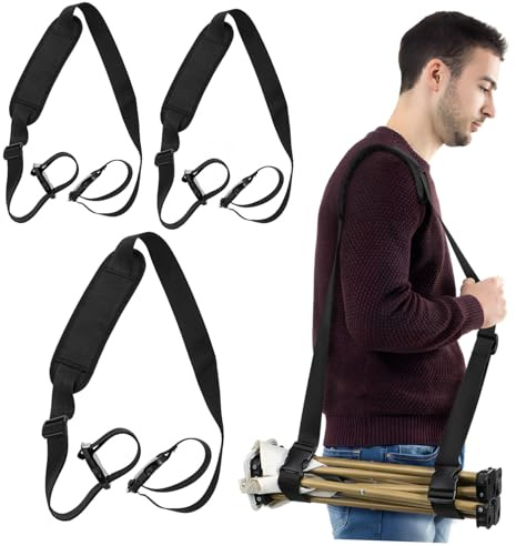 Mipcase 3 Stück Verstellbare Nylon Tragegurte Mit Gepolsterten Schulterriemen Für Camping Und Strandstühle Vielseitiges Zubehör Zum Tragen Von Yogamatten Und Falträdern