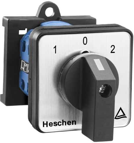 Heschen, Universeller Nockenschaltwerk-Umschalter, SZW26-20/D202.2-B11R, 35 mm DIN-Schienenmontage, 660V 20A EIN-AUS-EIN, 3 Positionen, 8 Klemmen, CE/TUV-gelistet