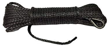 Negro 3/16 * 50 pies sintético de cabrestante, cabrestante ATV línea, ATV torno de cable, reemplazo torno de cable,Alta Intensidad