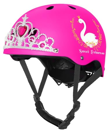Nattork Adjustable Bike Helmet for Kids, Multi-Sports for Skateboard, Skates, Scooter 3-15 Kids Youth Toddler Helmet with Decoration