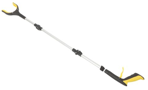 BESTonZON Faltbarer Müllgreifer Haushaltsgreifer Aus Aluminiumlegierung Und Pp Zusammenklappbar Ergonomischer Griff Für Hohe Regale Und Behindertengerechte Nutzung