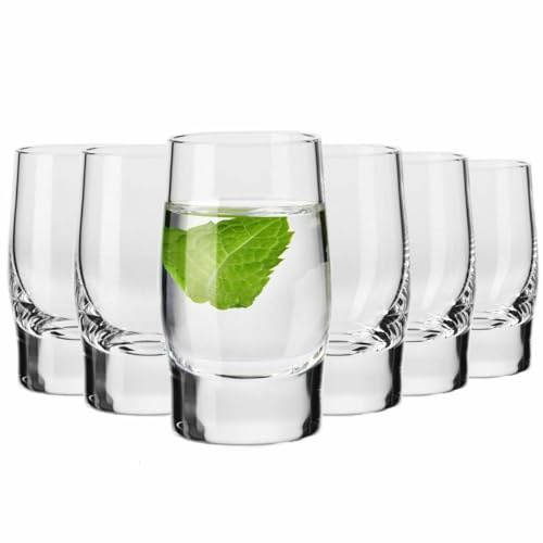 KROSNO Set da 6 bicchieri da 50 ml, in cristallo, senza piombo, antigraffio, fondo spesso, per feste e feste, lavabile in lavastoviglie
