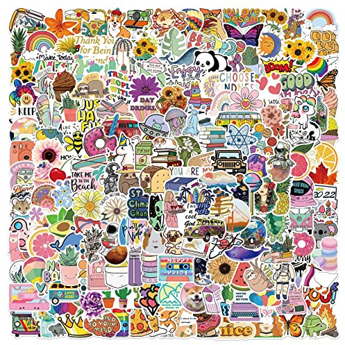 Aesthetic Stickers Graffiti Bookish Book Stickers Vinyl for Kindle Laptops | 200pcs Waterproof Reusable Cute Kindle Stickers for Kindle, Scrapbook, Water Bottles, Laptops