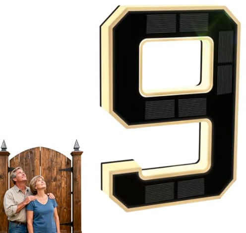 Solar Lighted House Numbers Waterproof LED Address, Solar Address Sign, Upgrade Your Home’s Curb Appeal, Modern LED House Number Light – for Stylish, All-Night Visibility (9)