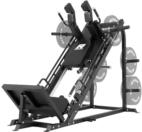 RitFit 3-in-1 Leg Press Hack Squat Machine for Home Gym, 1500LB Capacity, Compact Space-Saving Design with Multiple Hack Squat & Leg Press Angles
