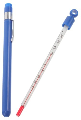 Mobestech Glass Wine Thermometer with Protective Case Easy Read Glass Wine Making Temperature Gauge for Home Brewing and Kitchen Use for Cooking and Indoor Measurement