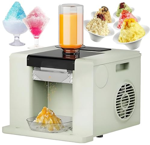 Cashwise Máquina automática de Hielo en Escamas, afeitadora eléctrica de Hielo triturado para Conos de Nieve y máquina para Smoothies; Capacidad de 60 kg/día, refrigeración por Aire Green