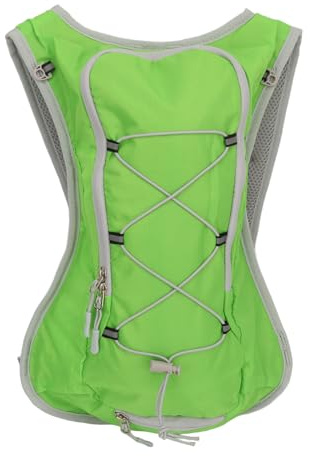 PolyGen Outdoor Sports Ryggsäck med Mesh vadderad rygg för cykling / promenader, en lätt löparryggsäck med packbar design och hjälm Fixing Mesh (Green)