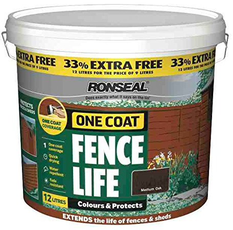 Ronseal One Coat Fencelife 9L Plus 33% Medium Oak