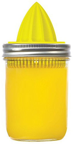 Jarware, Yellow 82617 Juicer Lid for Wide Mouth Mason Jars, Plastic