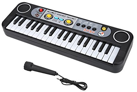 Tastiera Elettronica per Bambini, Mini Pianoforte Tastiera Digitale Elettrica a 37 Tasti Tastiera Musicale con Mini Microfono