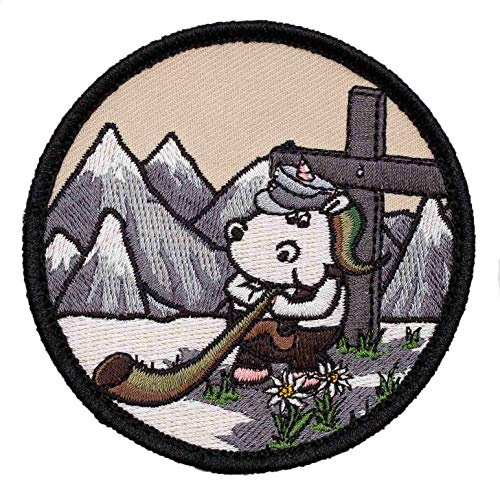 Café Viereck ® Bundeswehr Gebirgsjäger Einhorn Fun Patch Gestickt mit Klett - 8 cm