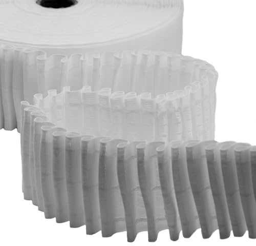 Furlanis - Fettuccia Arricciatende E Per Tende a Onda Tre Corde Multitasca, Nastro Arricciatura Tenda, Tessuto Italiano - 70 mm x 50 m