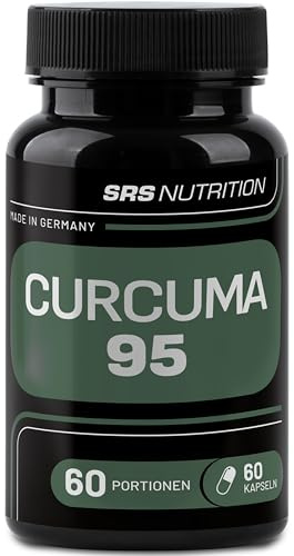 SRS® - Curcuma Extrakt mit 95% Kurkuma - 475mg Curcuminoid (Curcumin) pro Kapsel, 60 hochdosierte & kleine Kapseln für beste Bekömmlichkeit und Bioverfügbarkeit, ohne scharfes Piperin